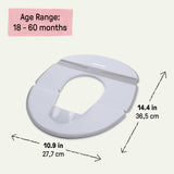 Ingenuity FoldAway Travel Potty Seat folded in water-resistant travel bag with splash guard and non-slip grip for toddlers