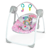 Bright Starts Pink Paradise Portable Compact Baby Swing, Unisex