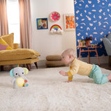 Hug-a-bye Baby soft elephant toy with glowing belly and soothing melodies for infants