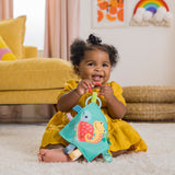 Bright Starts Fuzzy Feelies Soothing Plush Security Blanket with Taggies