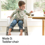 Ingenuity Trio Elite 3-in-1 high chair in slate gray convertible for toddlers with removable tray and washable seat pad