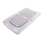 Ingenuity Summer Changing Essentials Kit with contoured changing pad, plush cover, and waterproof protector for baby changing station