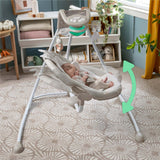 Ingenuity InLighten Baby Swing with light-up mobile, plush toys, and foldable frame for infants