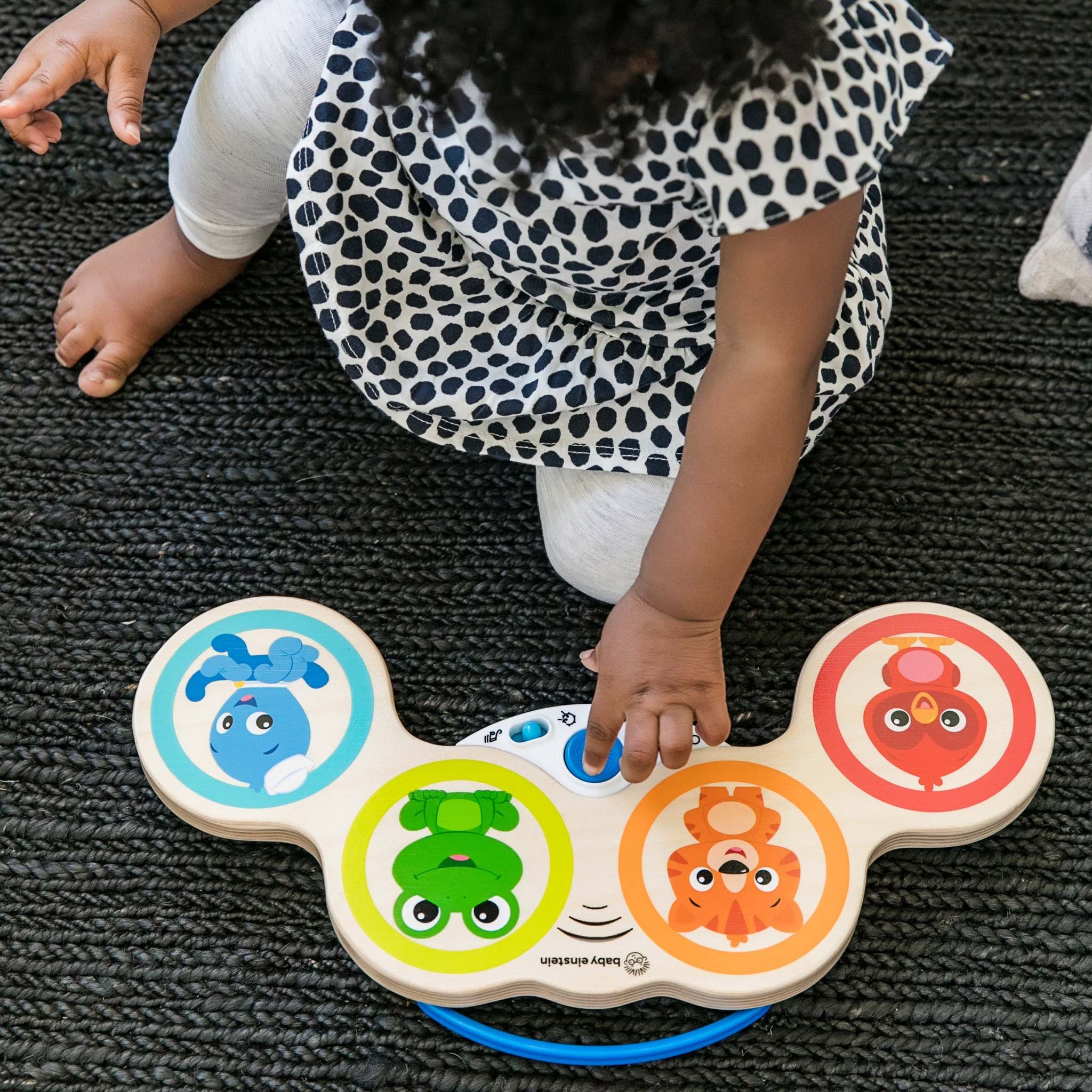 Baby Einstein Magic Touch Drums wooden musical toy for toddlers with Montessori-inspired design and volume control