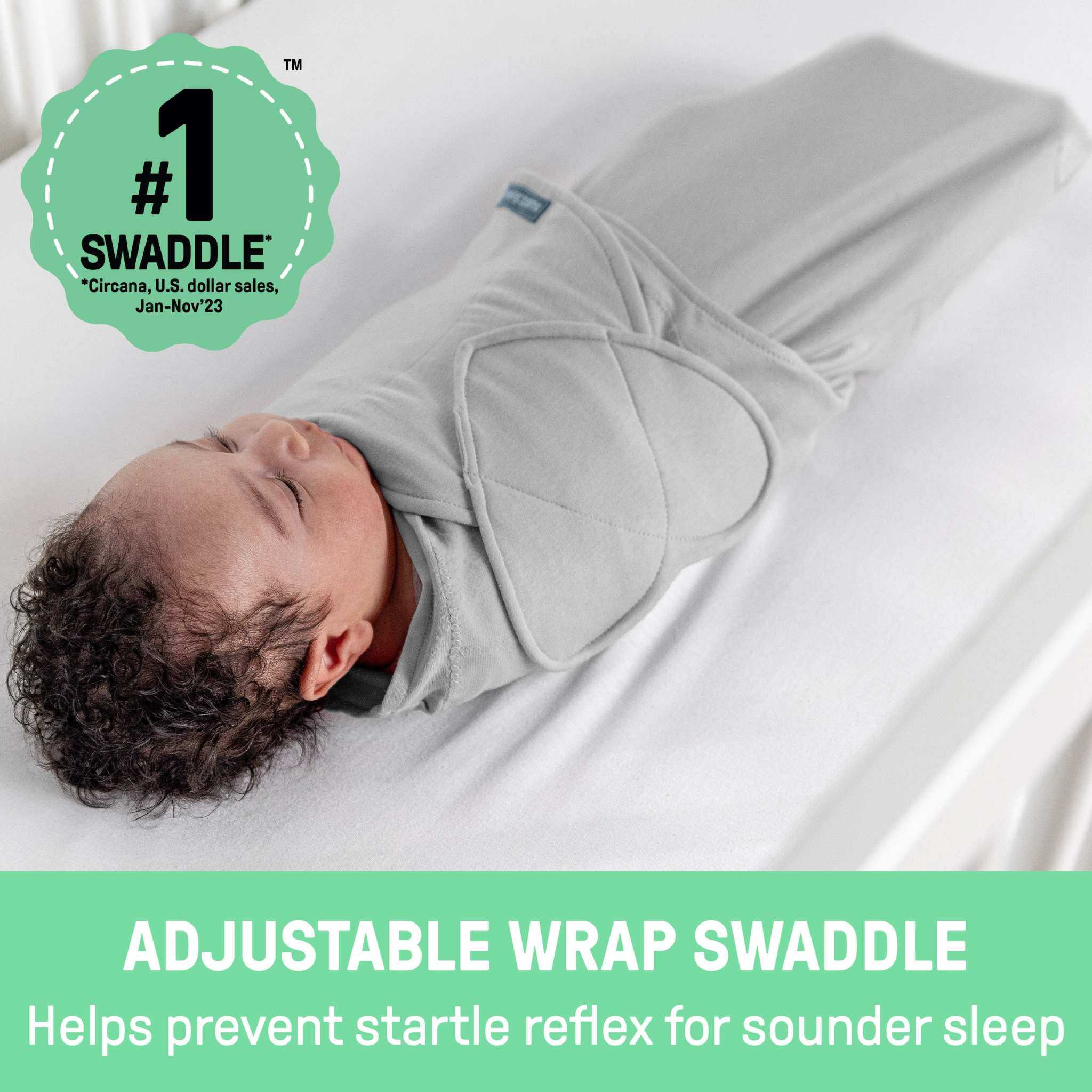 SwaddleMe by Ingenuity Monogram Collection baby swaddle 0-3 months 100% cotton