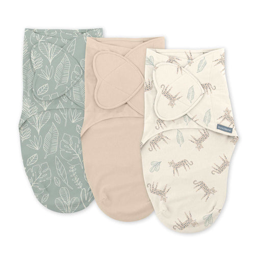 SwaddleMe by Ingenuity Monogram Collection 100% cotton baby swaddle for 0-3 months