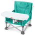 Bright Starts Pop ‘N Sit portable booster seat in teal with removable tray and carrying bag for babies and toddlers