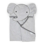 Ingenuity Clean & Cuddly hooded baby elephant bath towel, soft absorbent terry cloth, 30x30 inches, cozy post-bath wrap for newborns