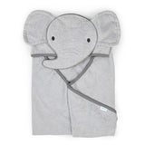 Ingenuity Clean & Cuddly hooded baby elephant bath towel, soft absorbent terry cloth, 30x30 inches, cozy post-bath wrap for newborns