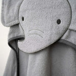Ingenuity Clean & Cuddly hooded baby elephant bath towel in soft, absorbent terry cloth