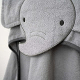 Ingenuity Clean & Cuddly hooded baby elephant bath towel in soft, absorbent terry cloth