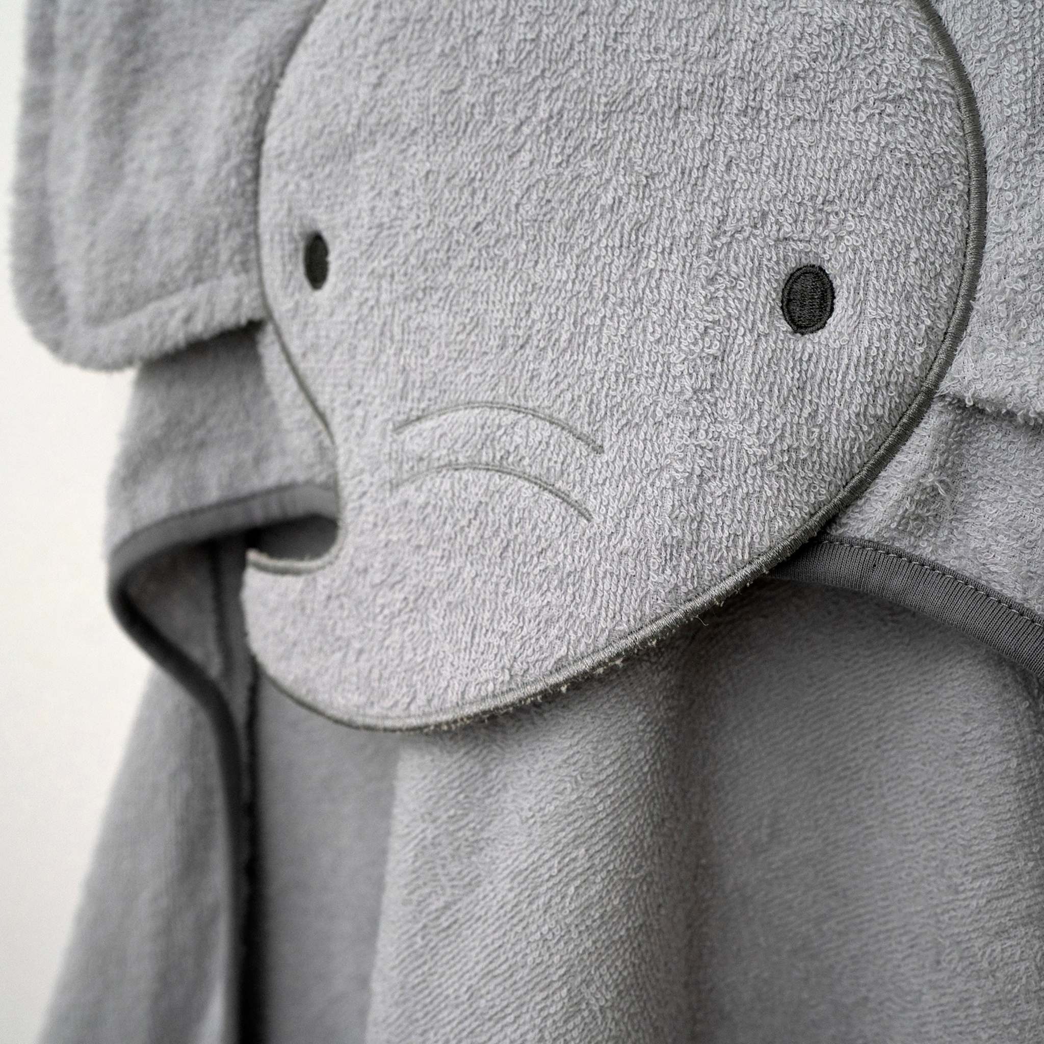 Ingenuity Clean & Cuddly hooded baby elephant bath towel in soft, absorbent terry cloth