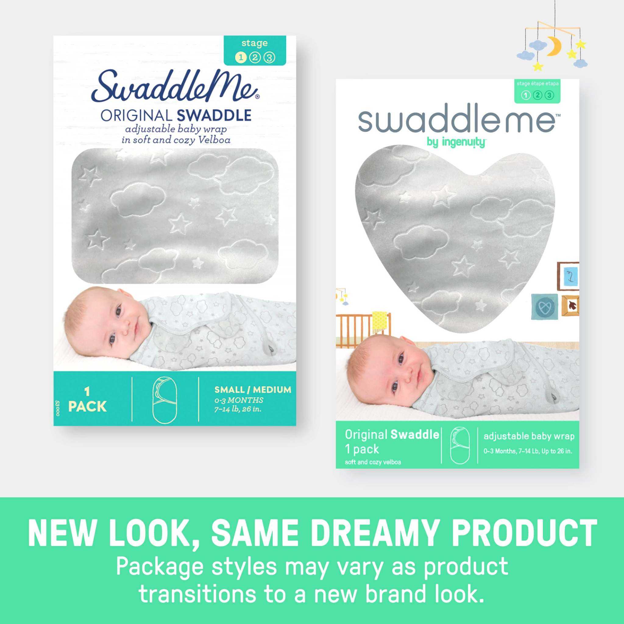 SwaddleMe by Ingenuity Original Swaddle 0-3 months confetti 3-pack baby wraps