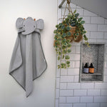 Ingenuity Clean & Cuddly hooded baby elephant bath towel soft lightweight terry cloth